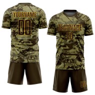 Jersey Brown-Gold Camo Salute Sublimation Soccer Custom Service Uniform To Jersey Brown-Gold Camo Salute Sublimation Soccer Custom Service Uniform To