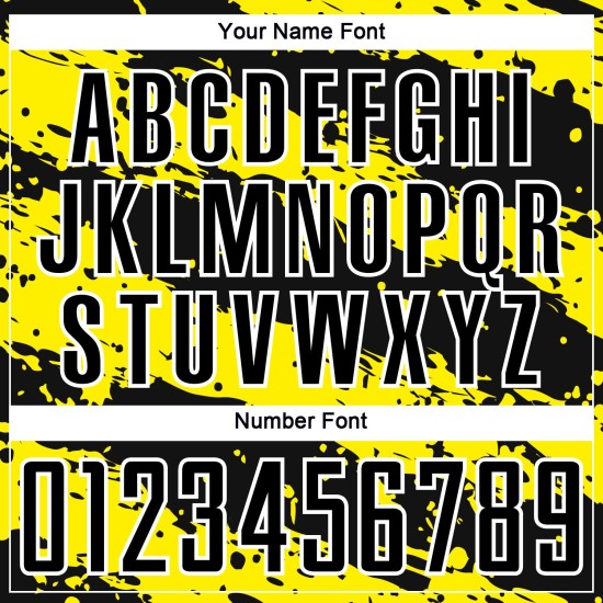 Custom Light Splash Yellow-White Soccer Jersey Black Sublimation Uniform Custom Light Splash Yellow-White Soccer Jersey Black Sublimation Uniform