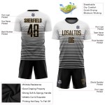 Uniform Black-Old Jersey Soccer Sublimation White Custom Gold Uniform Black-Old Jersey Soccer Sublimation White Custom Gold