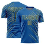 Uniform Jersey Soccer Sublimation Blue Lines Gold Custom Uniform Jersey Soccer Sublimation Blue Lines Gold Custom