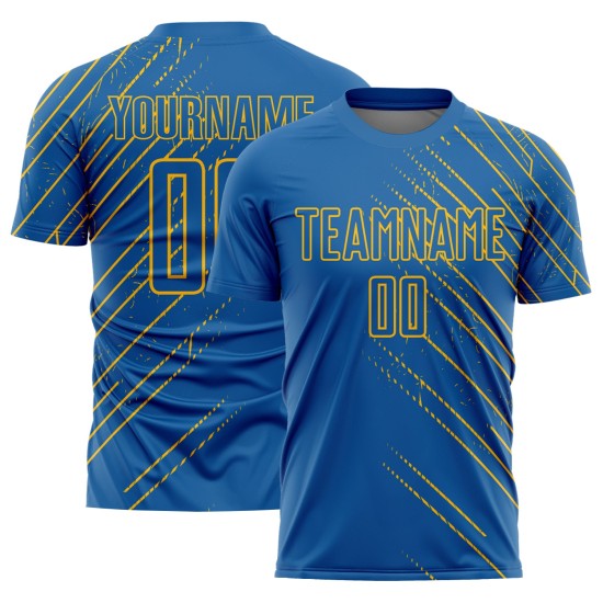 Uniform Jersey Soccer Sublimation Blue Lines Gold Custom Uniform Jersey Soccer Sublimation Blue Lines Gold Custom
