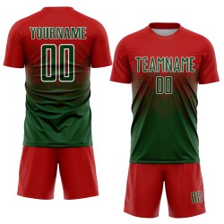 Green-White Red Soccer Custom Uniform Sublimation Jersey Green-White Red Soccer Custom Uniform Sublimation Jersey