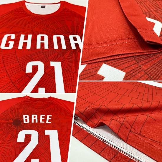 Red Soccer White Uniform Jersey Sublimation Custom Red Soccer White Uniform Jersey Sublimation Custom