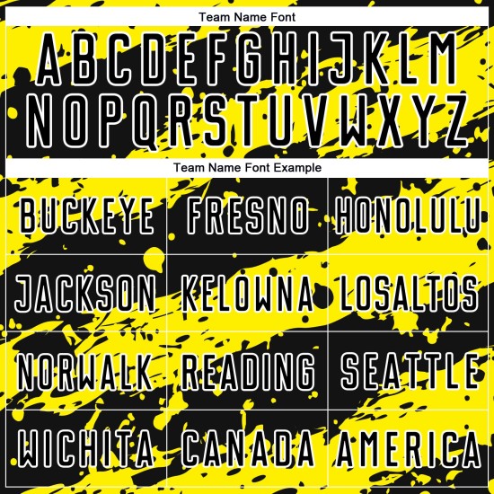 Custom Light Splash Yellow-White Soccer Jersey Black Sublimation Uniform Custom Light Splash Yellow-White Soccer Jersey Black Sublimation Uniform