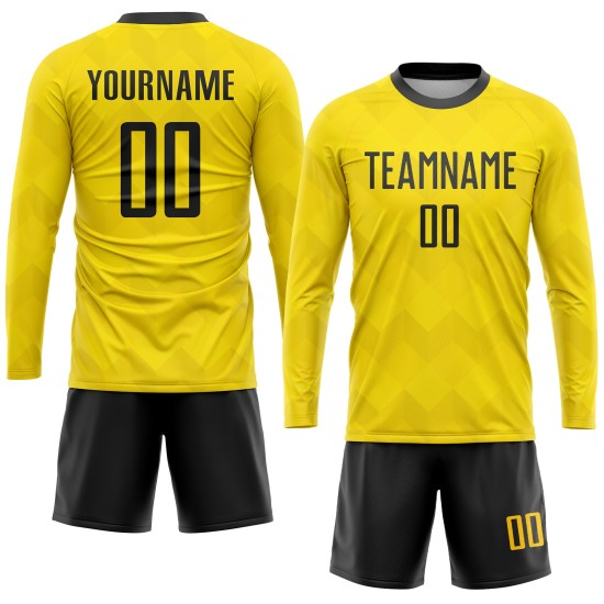 Uniform Custom Black Soccer Jersey Gold Sublimation Uniform Custom Black Soccer Jersey Gold Sublimation
