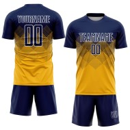 Custom Jersey Uniform Navy-White Gold Sublimation Soccer Custom Jersey Uniform Navy-White Gold Sublimation Soccer