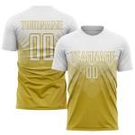 Custom Sublimation Old Jersey Uniform Soccer Gold White Custom Sublimation Old Jersey Uniform Soccer Gold White
