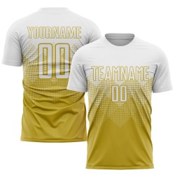 Custom Sublimation Old Jersey Uniform Soccer Gold White