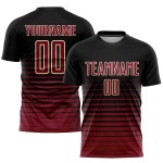 Maroon-Cream Black Uniform Fashion Fade Soccer Sublimation Pinstripe Custom Jersey Maroon-Cream Black Uniform Fashion Fade Soccer Sublimation Pinstripe Custom Jersey