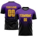 Purple Gold-Black Sublimation Custom Fashion Soccer Uniform Jersey Fade Purple Gold-Black Sublimation Custom Fashion Soccer Uniform Jersey Fade