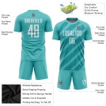 Sublimation Jersey Aqua Uniform Custom Soccer White Sublimation Jersey Aqua Uniform Custom Soccer White