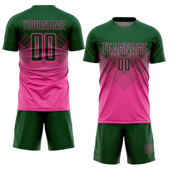 Sublimation Pink Custom Soccer Jersey Green Uniform Sublimation Pink Custom Soccer Jersey Green Uniform