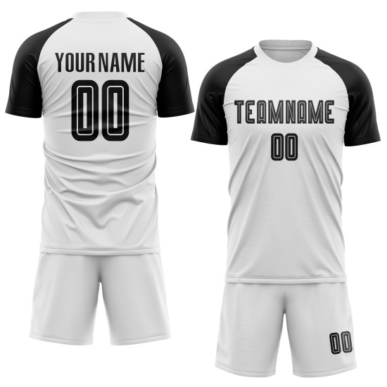 White Black Uniform Sublimation Jersey Custom Soccer White Black Uniform Sublimation Jersey Custom Soccer