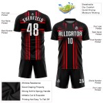 Pink Sublimation Uniform Black Custom Soccer Jersey White-Hot Pink Sublimation Uniform Black Custom Soccer Jersey White-Hot