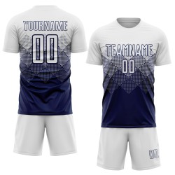 White Soccer Navy Sublimation Uniform Custom Jersey