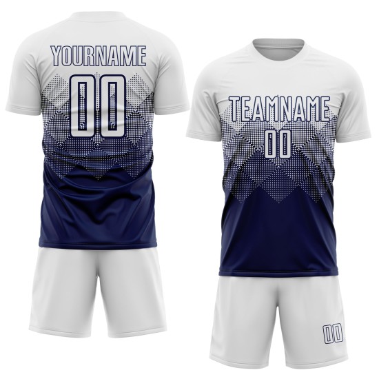 White Soccer Navy Sublimation Uniform Custom Jersey White Soccer Navy Sublimation Uniform Custom Jersey