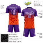 Sublimation Jersey Soccer Custom Purple-White Uniform Orange Sublimation Jersey Soccer Custom Purple-White Uniform Orange