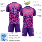 Uniform Custom Purple-White Print Pink Animal Sublimation Soccer Jersey Uniform Custom Purple-White Print Pink Animal Sublimation Soccer Jersey