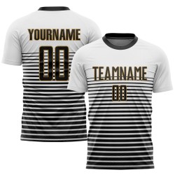 Uniform Black-Old Jersey Soccer Sublimation White Custom Gold