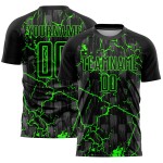 Lightning Custom Sublimation Green Black Jersey Uniform Neon Soccer Lightning Custom Sublimation Green Black Jersey Uniform Neon Soccer
