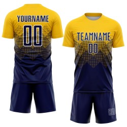 Custom Sublimation Jersey Soccer Gold Uniform Navy-White Custom Sublimation Jersey Soccer Gold Uniform Navy-White