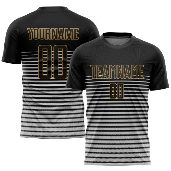 Uniform Custom Gold Soccer Black Jersey Black-Old Sublimation Uniform Custom Gold Soccer Black Jersey Black-Old Sublimation