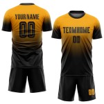 Sublimation Custom Fade Gold Jersey Uniform Fashion Soccer Black Sublimation Custom Fade Gold Jersey Uniform Fashion Soccer Black