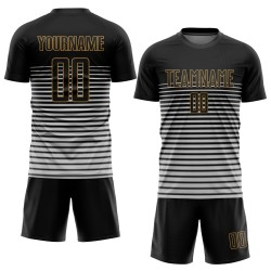 Uniform Custom Gold Soccer Black Jersey Black-Old Sublimation Uniform Custom Gold Soccer Black Jersey Black-Old Sublimation