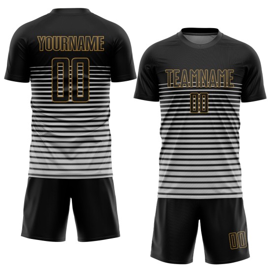 Uniform Custom Gold Soccer Black Jersey Black-Old Sublimation Uniform Custom Gold Soccer Black Jersey Black-Old Sublimation