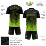 Black Custom Soccer Jersey Uniform Green Sublimation Neon Black Custom Soccer Jersey Uniform Green Sublimation Neon
