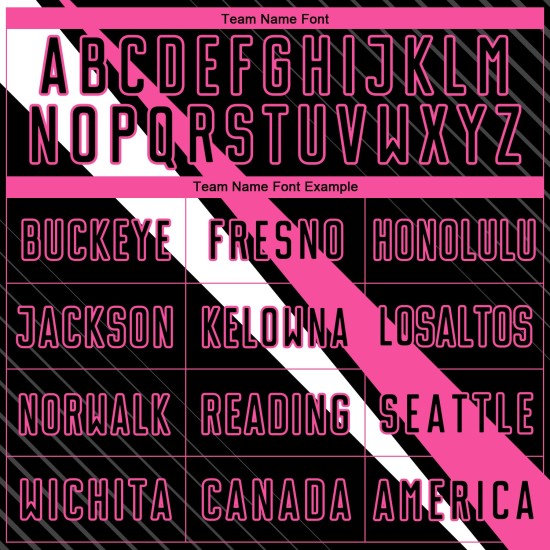 Diagonal Soccer Uniform Lines Sublimation Custom Black Jersey Pink-White Diagonal Soccer Uniform Lines Sublimation Custom Black Jersey Pink-White