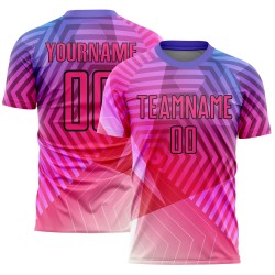 Purple Jersey Geometric Sublimation Pink-Black Soccer Custom Shapes Uniform