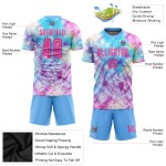 Dye Uniform Tie Custom Sublimation Pink-Light Soccer Jersey Blue Dye Uniform Tie Custom Sublimation Pink-Light Soccer Jersey Blue