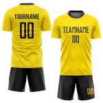 Uniform Custom Black Soccer Jersey Gold Sublimation Uniform Custom Black Soccer Jersey Gold Sublimation