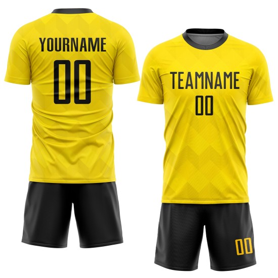 Uniform Custom Black Soccer Jersey Gold Sublimation Uniform Custom Black Soccer Jersey Gold Sublimation