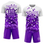 Sublimation Purple Uniform Geometric Jersey Custom White Pattern Soccer Sublimation Purple Uniform Geometric Jersey Custom White Pattern Soccer
