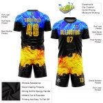 Sublimation Uniform Gold-Royal Jersey Soccer Custom Figure Sublimation Uniform Gold-Royal Jersey Soccer Custom Figure