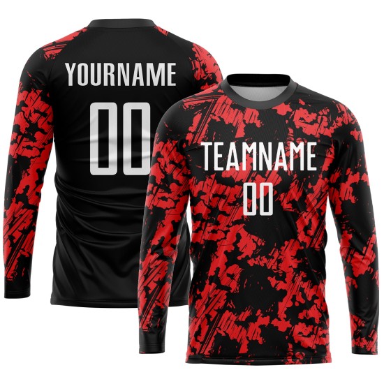 Custom Uniform Red White-Black Sublimation Jersey Soccer Custom Uniform Red White-Black Sublimation Jersey Soccer
