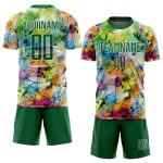 Soccer Custom Green-White Kelly Jersey Pattern Sublimation Graffiti Uniform Soccer Custom Green-White Kelly Jersey Pattern Sublimation Graffiti Uniform