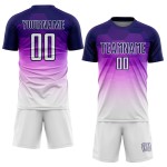 Dark Pattern Hexagons Sublimation Soccer Jersey Uniform Gradient Custom White Purple Dark Pattern Hexagons Sublimation Soccer Jersey Uniform Gradient Custom White Purple
