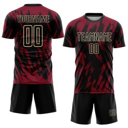 Soccer Uniform Cream Crimson Black-City Custom Sublimation Jersey Soccer Uniform Cream Crimson Black-City Custom Sublimation Jersey