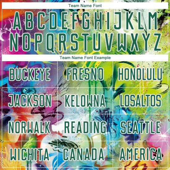 Soccer Custom Green-White Kelly Jersey Pattern Sublimation Graffiti Uniform Soccer Custom Green-White Kelly Jersey Pattern Sublimation Graffiti Uniform