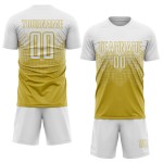 Custom Sublimation Old Jersey Uniform Soccer Gold White Custom Sublimation Old Jersey Uniform Soccer Gold White