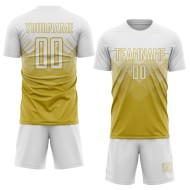 Custom Sublimation Old Jersey Uniform Soccer Gold White Custom Sublimation Old Jersey Uniform Soccer Gold White
