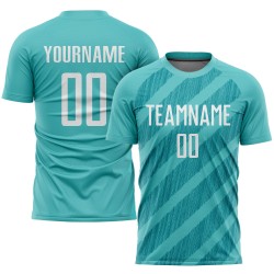 Sublimation Jersey Aqua Uniform Custom Soccer White