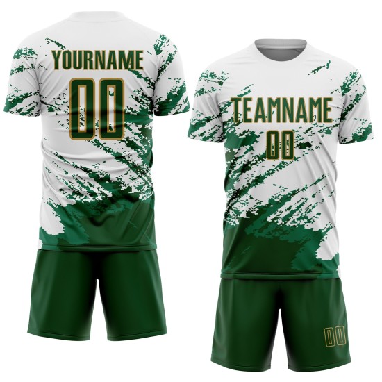 Abstract Green Art White Splash Sublimation Custom Green-Gold Uniform Kelly Soccer Jersey Fragment Abstract Green Art White Splash Sublimation Custom Green-Gold Uniform Kelly Soccer Jersey Fragment