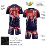 Jersey Red Custom Sublimation Royal-White Soccer Uniform Jersey Red Custom Sublimation Royal-White Soccer Uniform