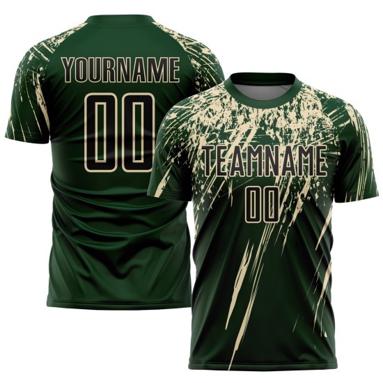 Jersey Sublimation Soccer Uniform Black-Cream Green Custom Jersey Sublimation Soccer Uniform Black-Cream Green Custom