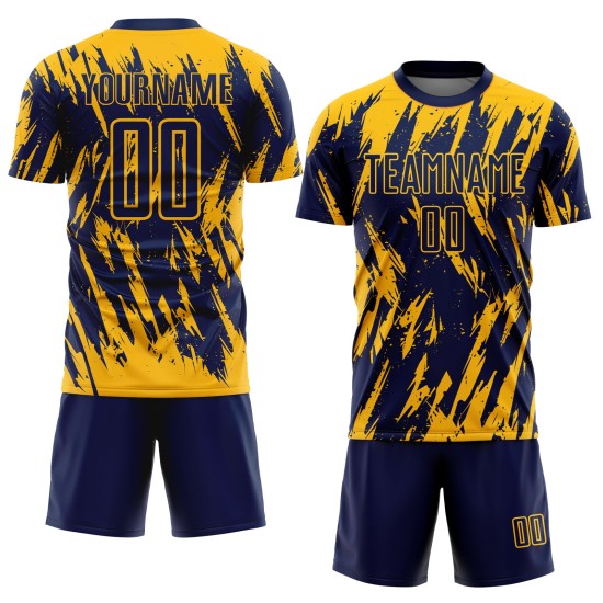 Uniform Sublimation Soccer Jersey Gold Navy Custom Uniform Sublimation Soccer Jersey Gold Navy Custom