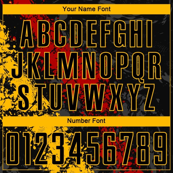 Uniform Black Soccer Sublimation Custom Jersey Gold-Red Uniform Black Soccer Sublimation Custom Jersey Gold-Red